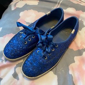 Kate Spade Blue Sparkly Sneakers